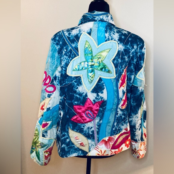 Vtg Allure Embroidered Jacket Size M Lined Buttons Floral Some wear see photos - Picture 3 of 7